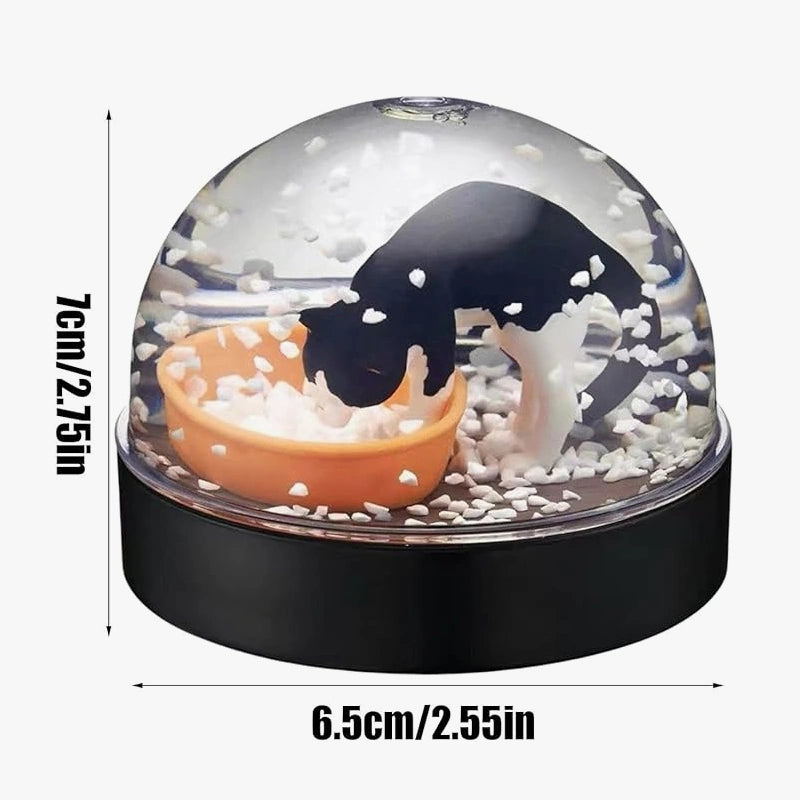 Cat litter snow globe size
