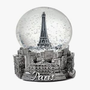 Eiffel tower snow globe