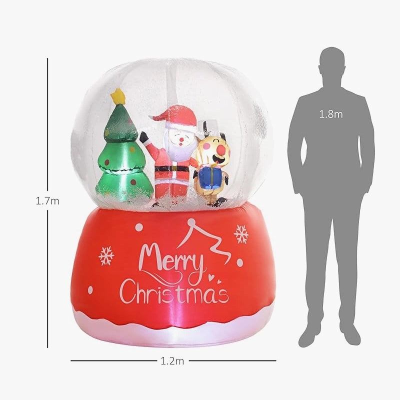 Inflatable snow globe size