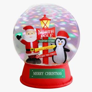 Inflatable snow globe with snow