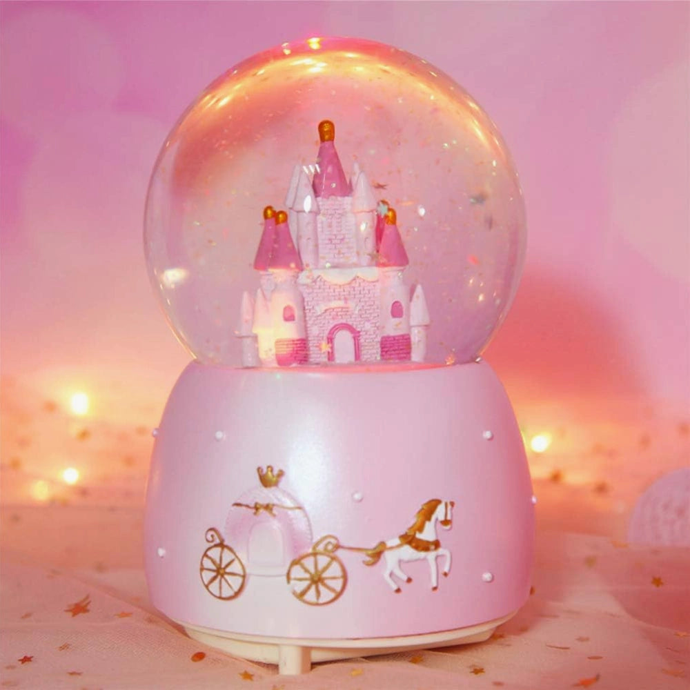 Musical snow globes pink