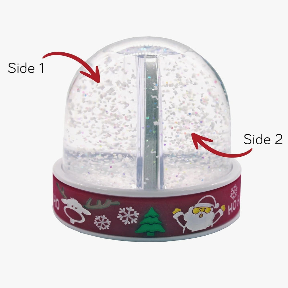 Snow globe photo frame slide