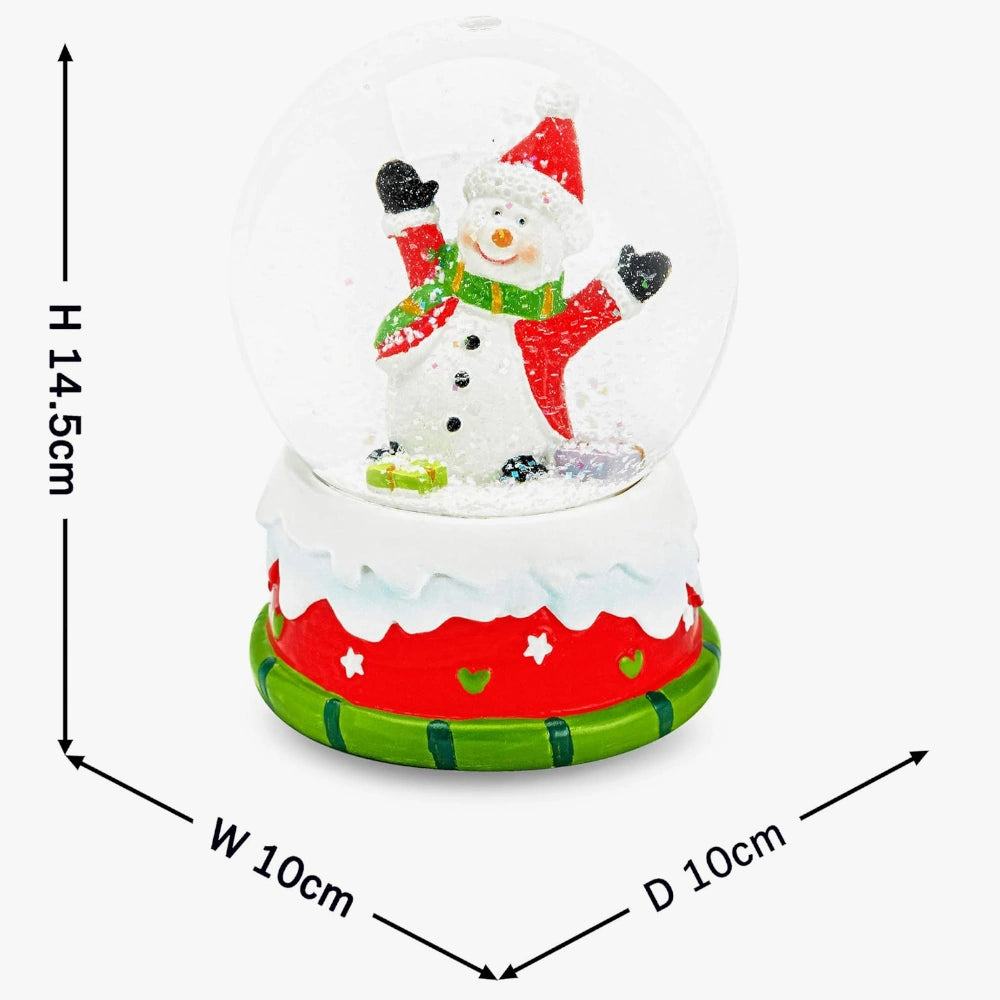 The snowman snow globe size