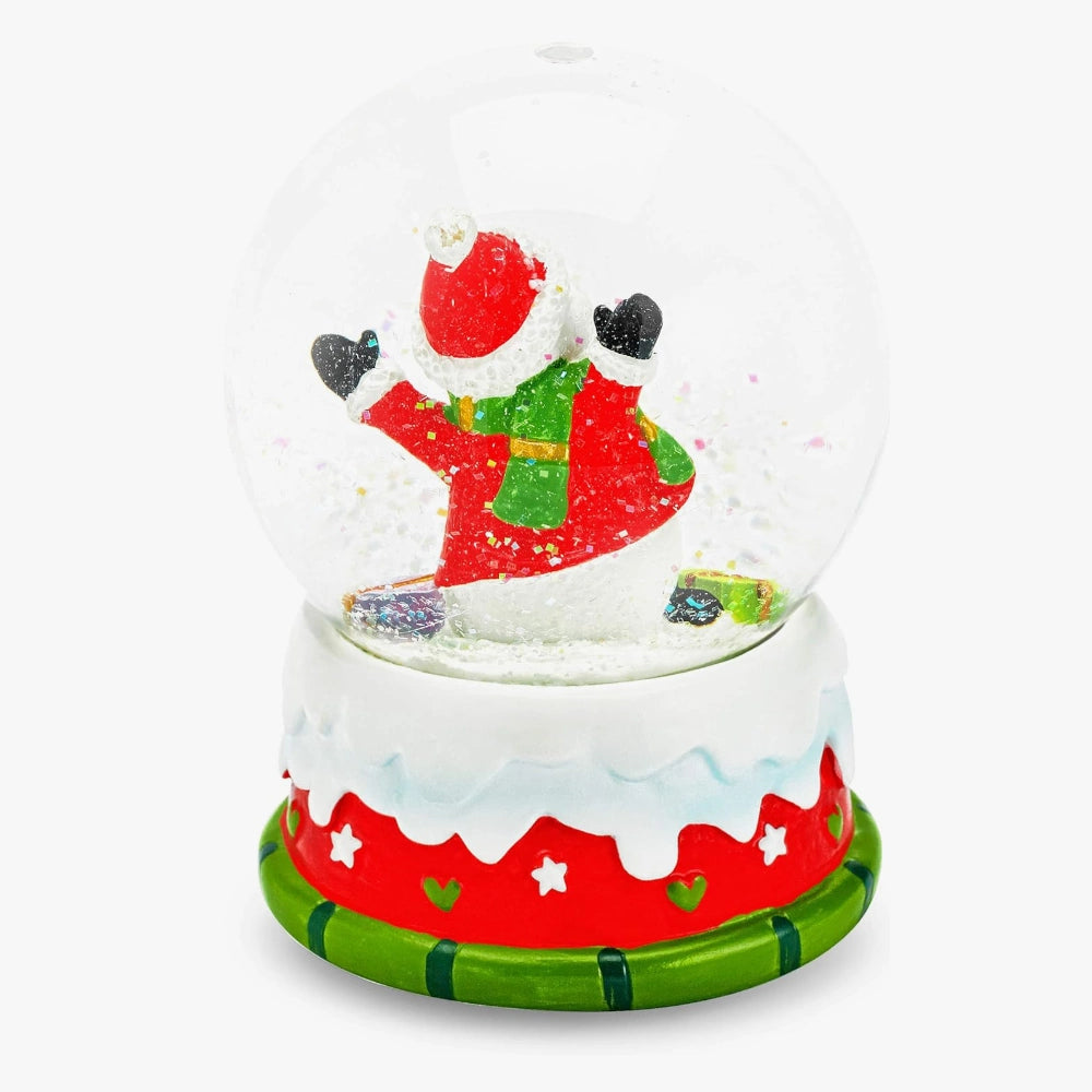 The snowman snow globe backside