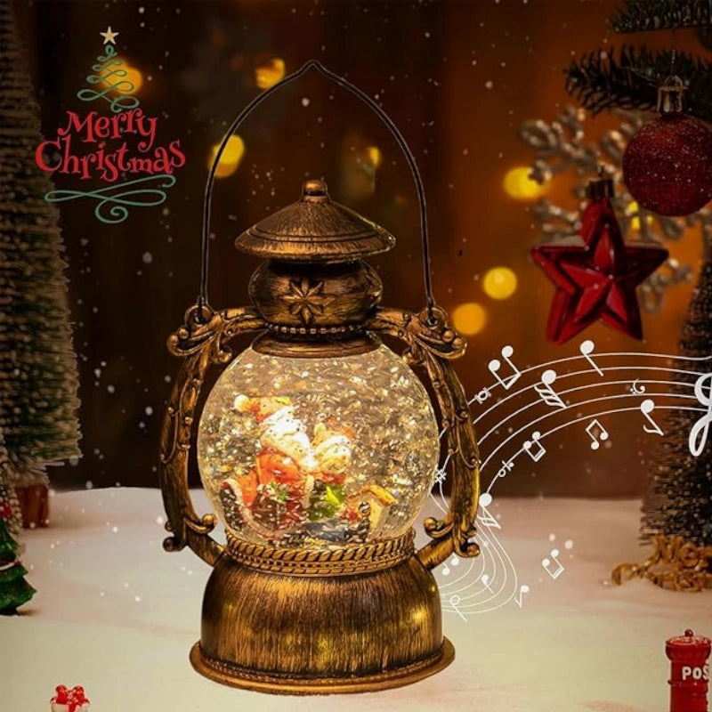 Xmas snow globes musical santa